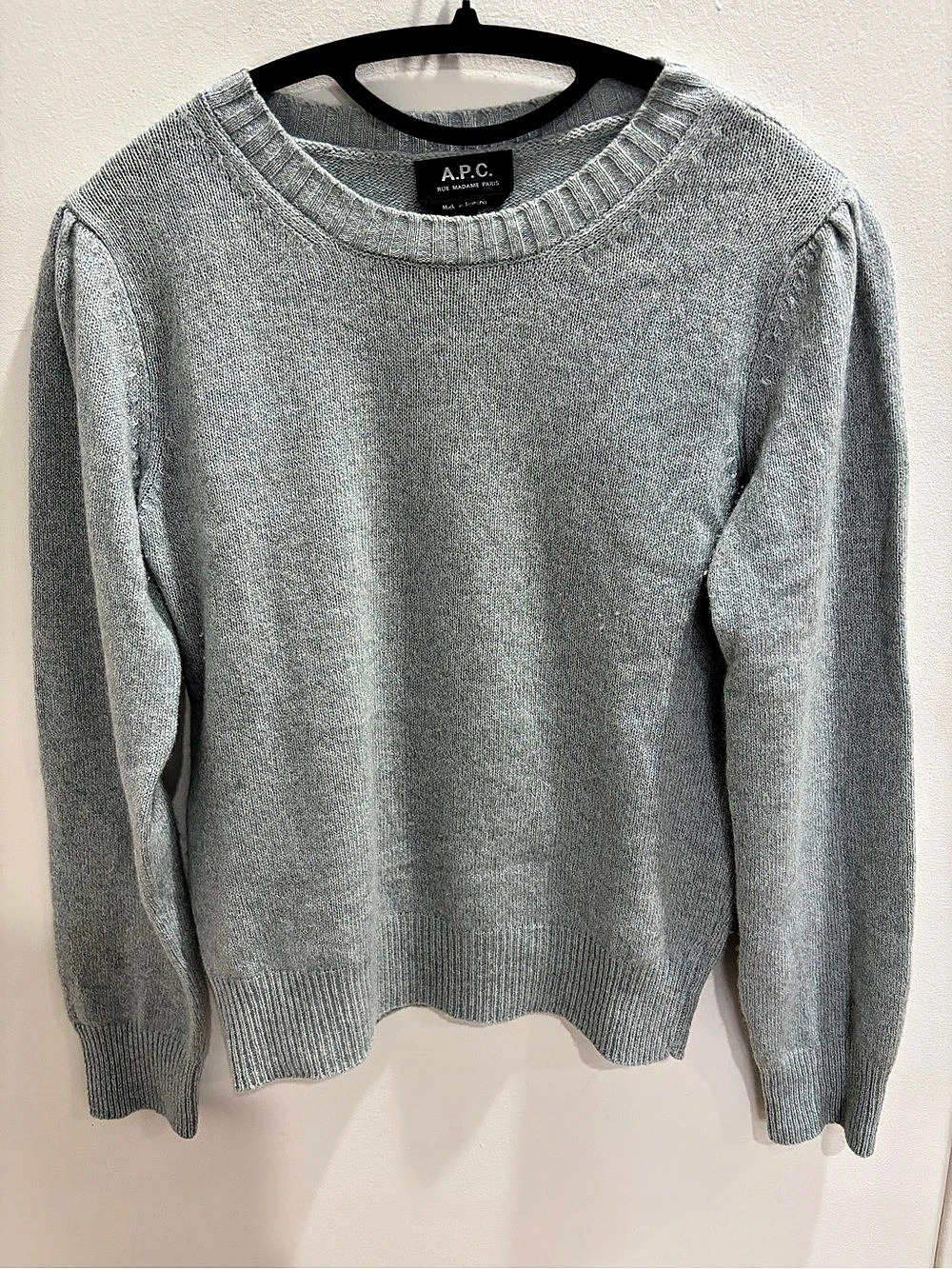 A.P.C. Baby Blue Wool Blend Crewneck Sweater Size XS